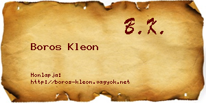 Boros Kleon névjegykártya